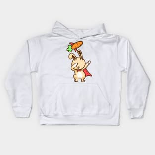 Rabbit Dabbing Rocket Carrot Kids Hoodie